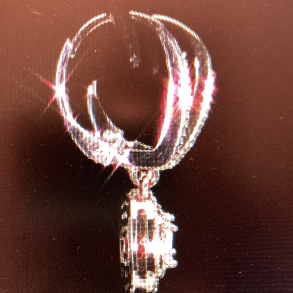 Diamond Halo Drop Earrings (1/2 ct. t.w.) in Sterling Silver, 14k Rose Gold - Picture 3 of 4